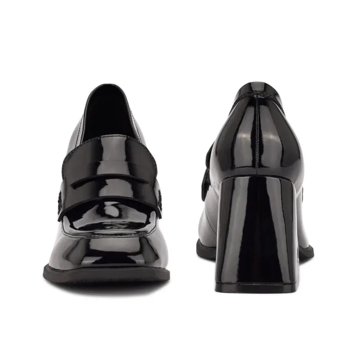 Zest Heeled Loafers Black Patent Women Nine West Loafers and Tailored Flats Zest Heeled Loafers Black Patent Women Nine West Loafers and Tailored Flats