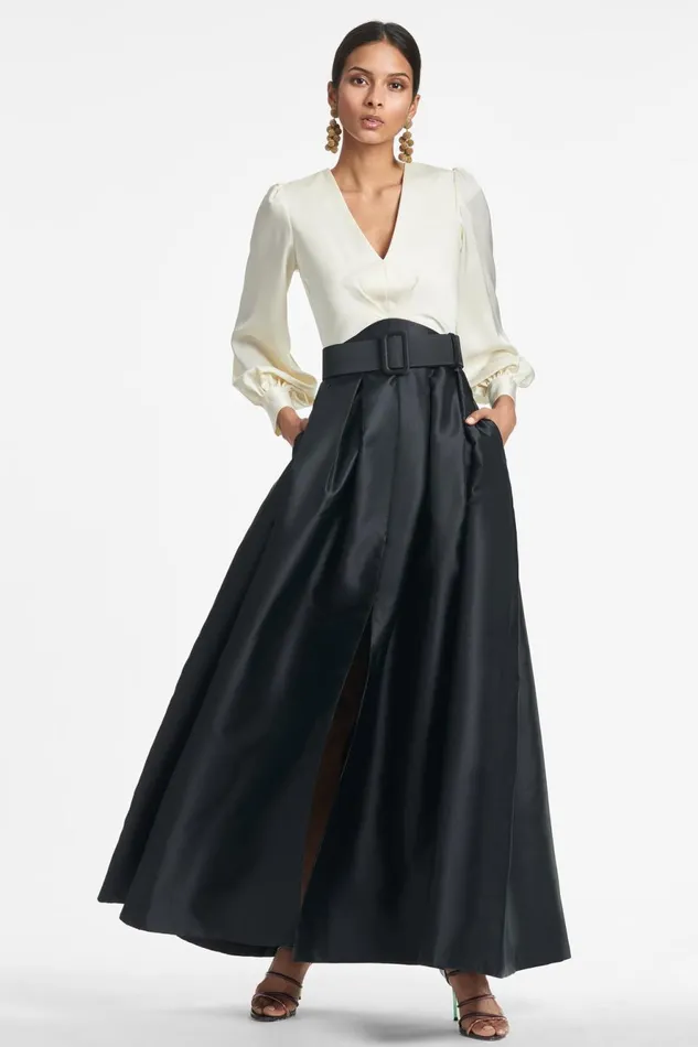 Zoe Gown 8211 IvoryBlack Women Sachin and Babi Formal