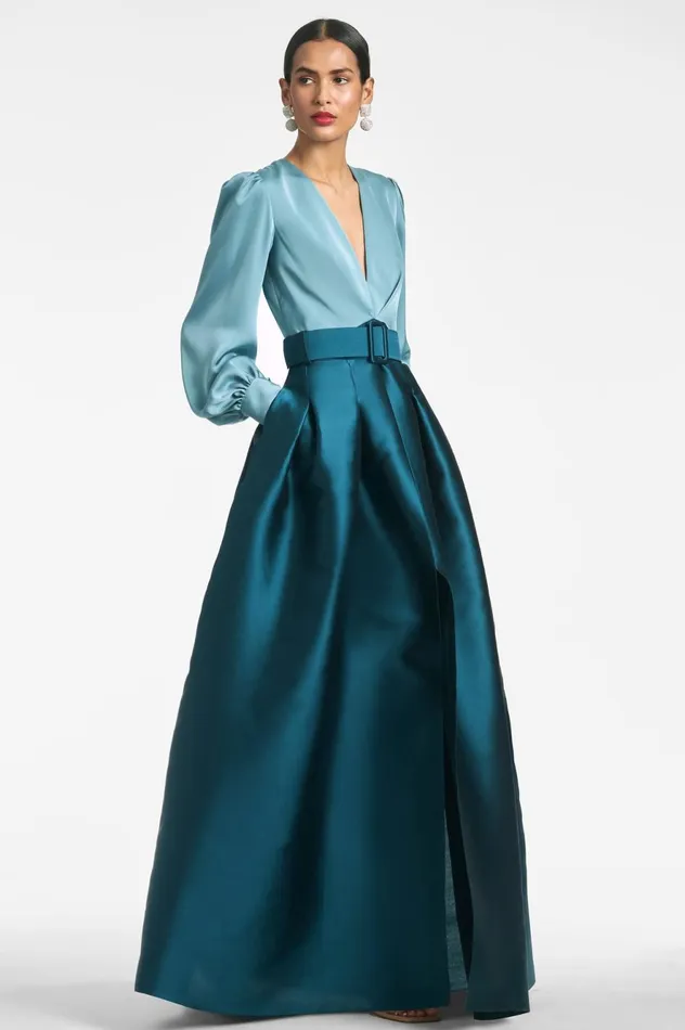 Zoe Gown 8211 SeaglassDeep Teal Women Sachin and Babi Covered