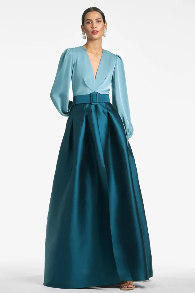 Zoe Gown 8211 SeaglassDeep Teal Women Sachin and Babi Covered