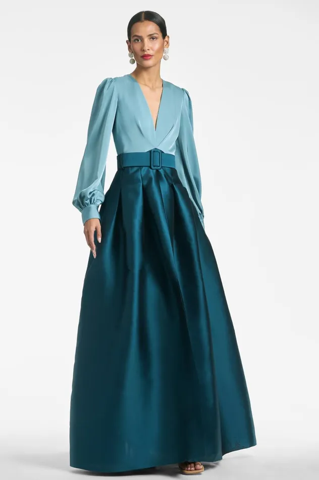 Zoe Gown 8211 SeaglassDeep Teal Women Sachin and Babi Covered