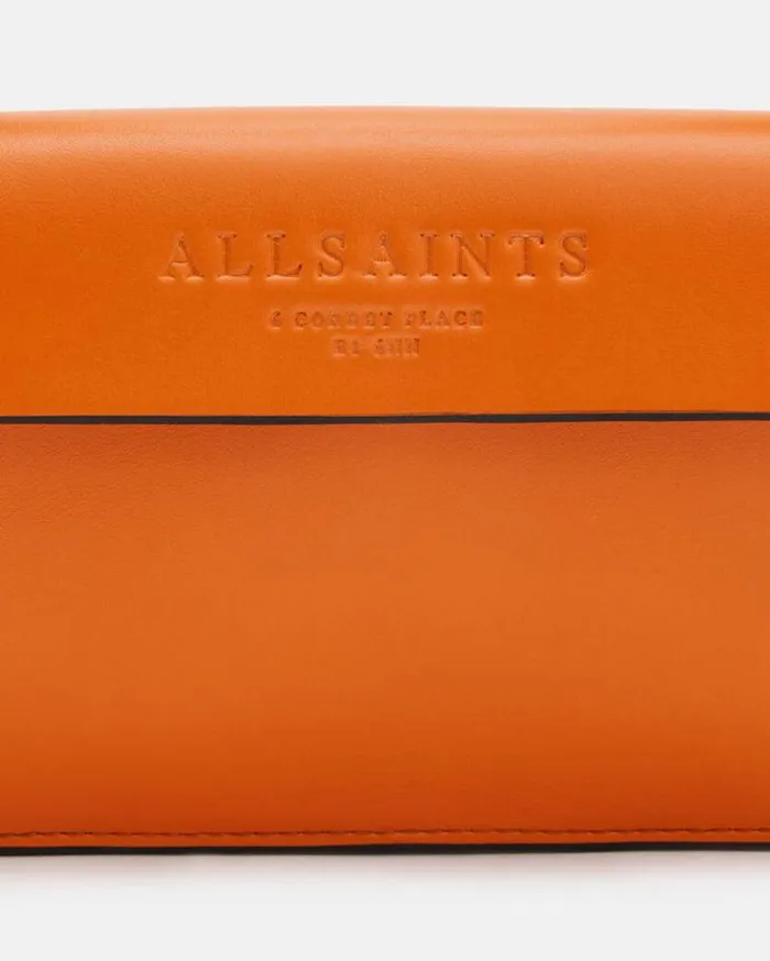Zoe Leather Crossbody Bag Pyrole Orange Women AllSaints Accessories