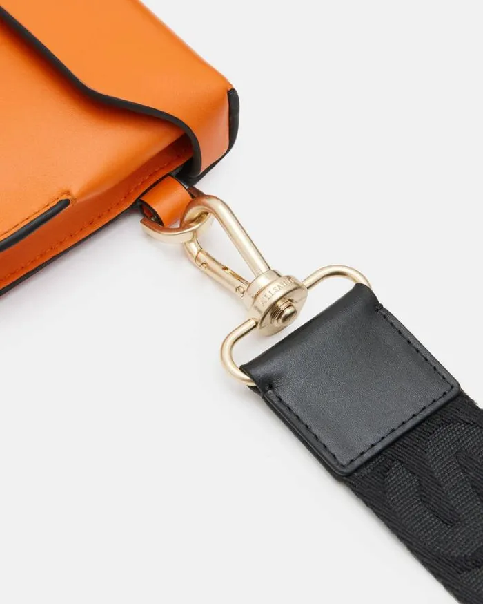 Zoe Leather Crossbody Bag Pyrole Orange Women AllSaints Accessories