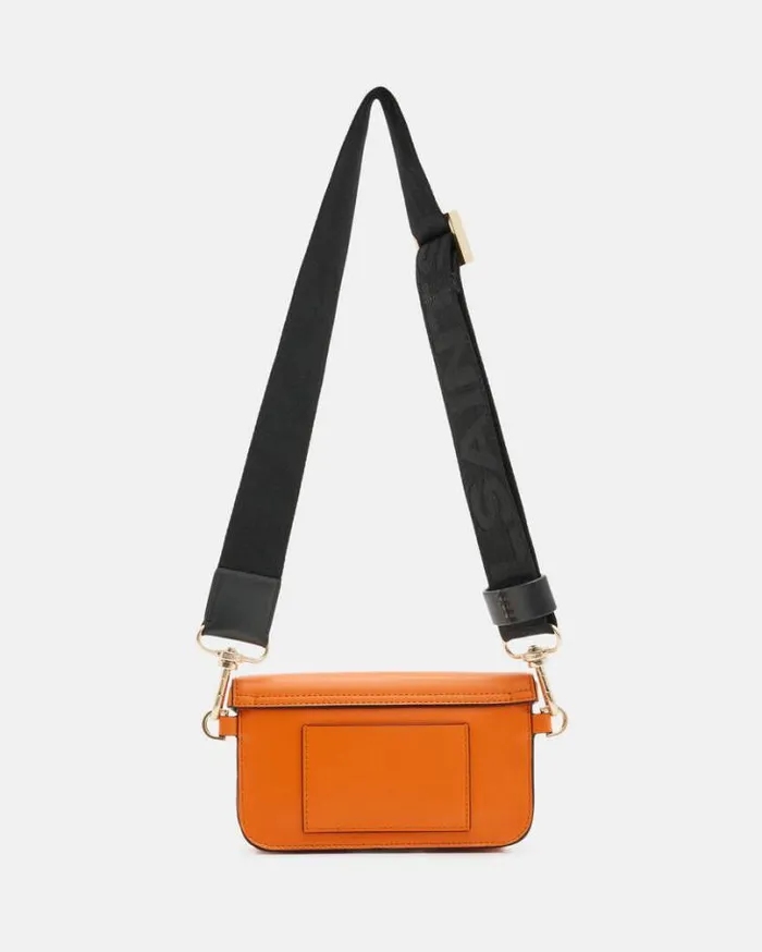 Zoe Leather Crossbody Bag Pyrole Orange Women AllSaints Accessories