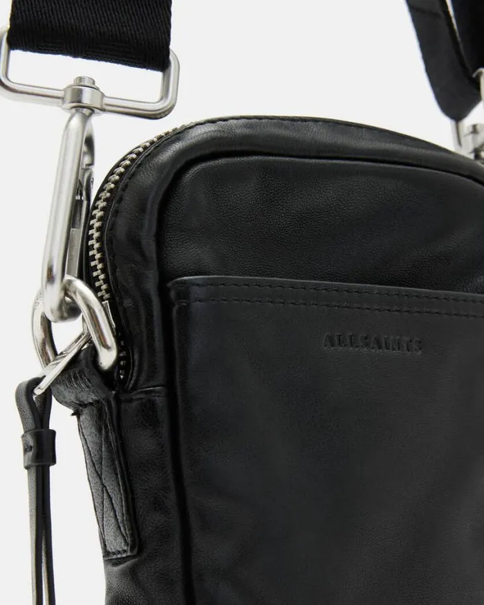 Zumo Leather Phone Pouch Black Men AllSaints Bags and Wallets
